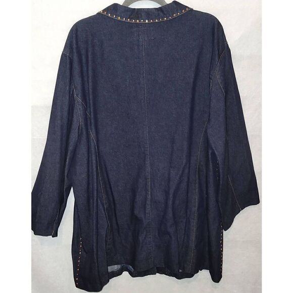 Vintage CAPISTRANO Blue jean STUDDED long jacket. Size 26. - Picture 5 of 8
